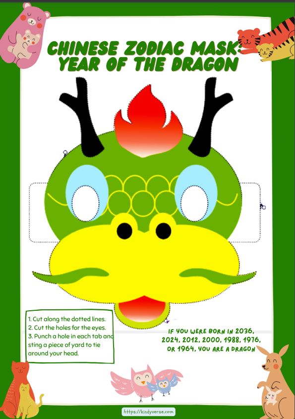Make a Chinese Zodiac Mask Year of the Dragon