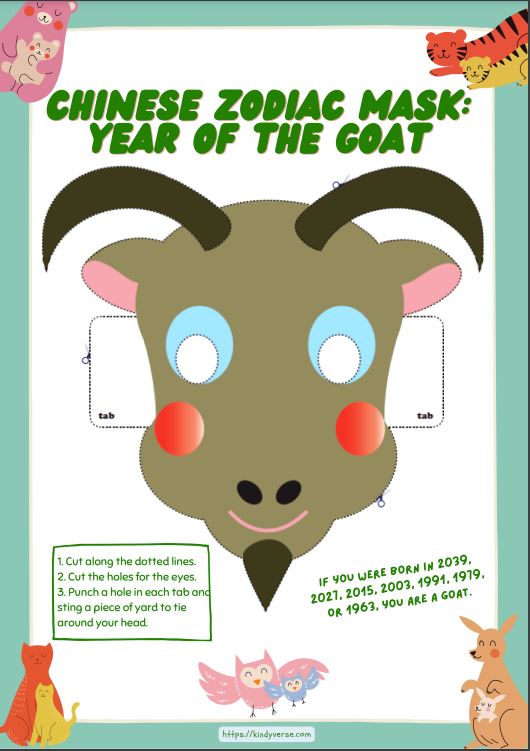 Make a Chinese Zodiac Mask Year of the Goat