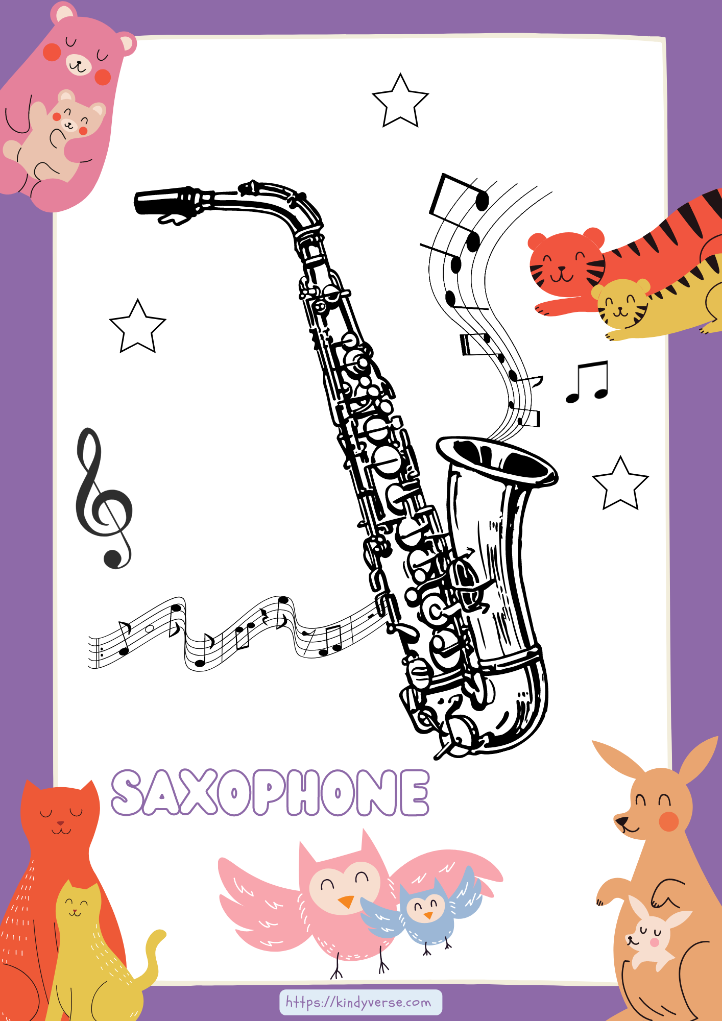Saxophone-Coloring-Page